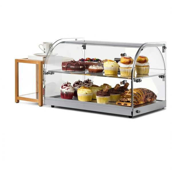 Bakery Display Case Malphi 2 Tier Tempered Glass Stainless Steel Base-5