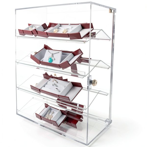 Acrylic Eyewear Display Case MOOCA 4‑Tier Tabletop with 360° Rotation-7