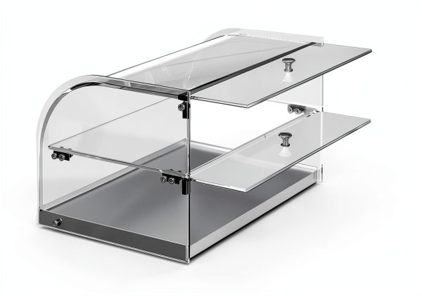 Bakery Display Case Malphi 2 Tier Tempered Glass Stainless Steel Base-6