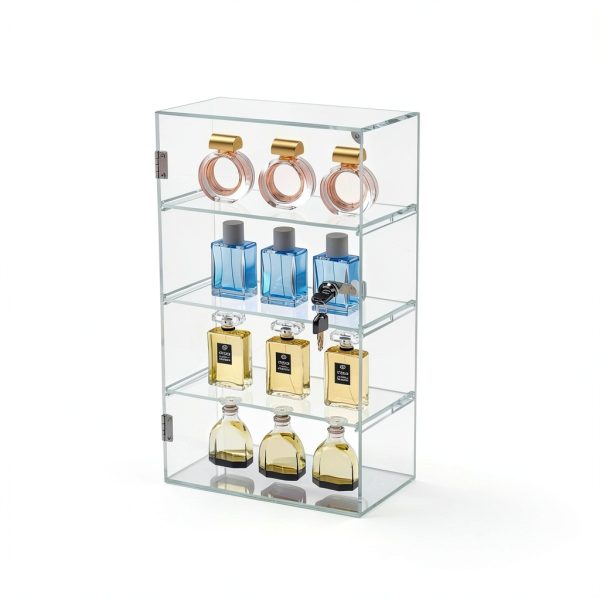 Acrylic Display Case Choowin Lockable Countertop 4 Shelf 12x6x19-4