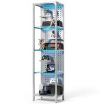 Saudism Black Glass Display Shelf with RGB LED Light Small-0