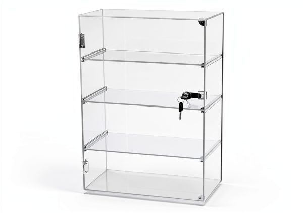 Acrylic Display Case Choowin Lockable Countertop 4 Shelf 12x6x19-1