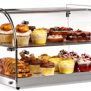 Bakery Display Case Malphi 2 Tier Tempered Glass Stainless Steel Base-0