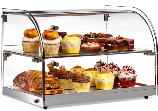 Bakery Display Case Malphi 2 Tier Tempered Glass Stainless Steel Base-0