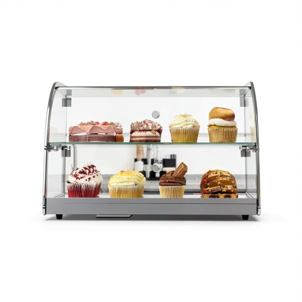 Bakery Display Case Malphi 2 Tier Tempered Glass Stainless Steel Base-4