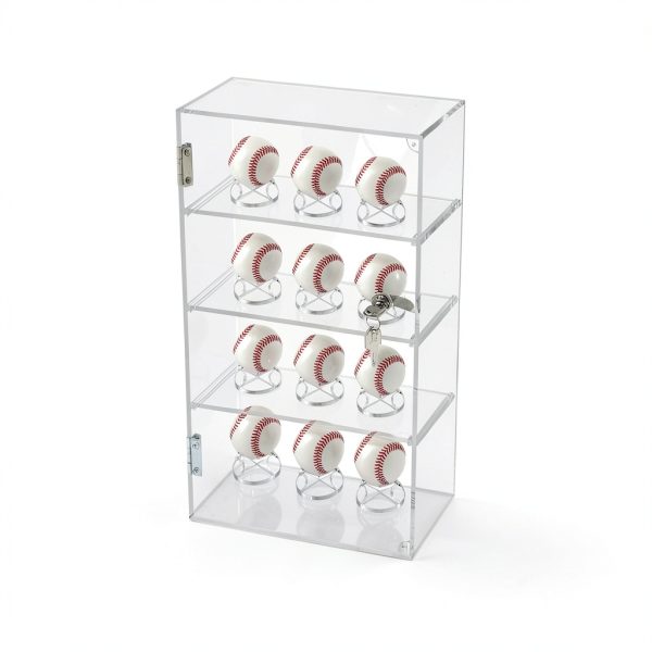 Acrylic Display Case Choowin Lockable Countertop 4 Shelf 12x6x19-6