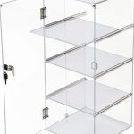 Acrylic Display Case Choowin Lockable Clear Countertop 9x9x19 inch-0