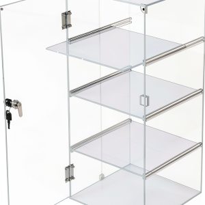 Acrylic Display Case Choowin Lockable Clear Countertop 9x9x19 inch-0