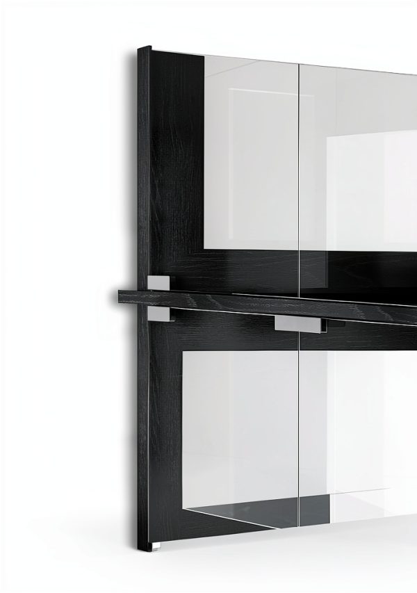 Lamtor LED Display Cabinet Black Floor Mount Glass-5