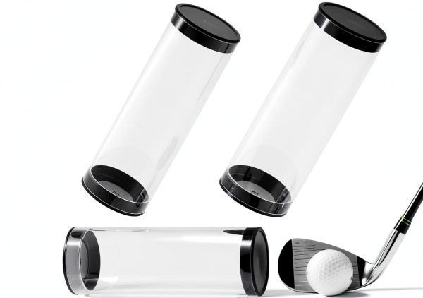 TWZKXC Transparent Golf Ball Case Portable Clear Tubes Set 3 Pack-0