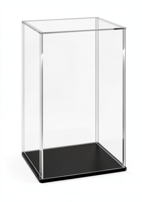 LANSCOERY Black Acrylic Display Case with LED Light 13.8x11.8x24in-5