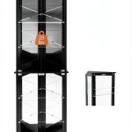 Lamtor LED Display Cabinet Black Floor Mount Glass-1