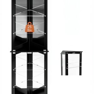 Lamtor LED Display Cabinet Black Floor Mount Glass-1