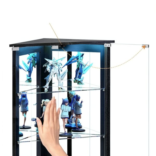Lamtor LED Display Cabinet Black Floor Mount Glass-6