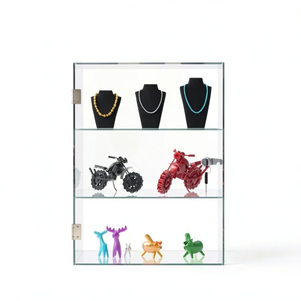 Acrylic Display Case BSRTOP Lockable Countertop with 3 Shelves-3