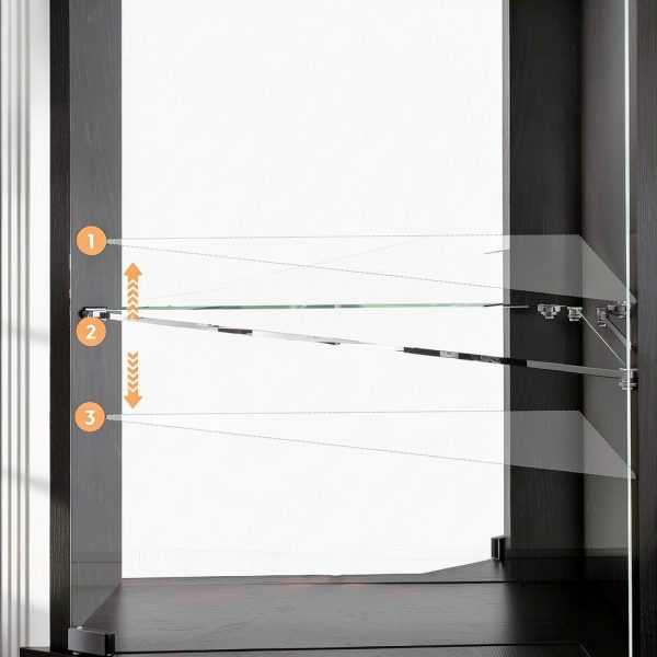 Lamtor LED Display Cabinet Black Floor Mount Glass-4