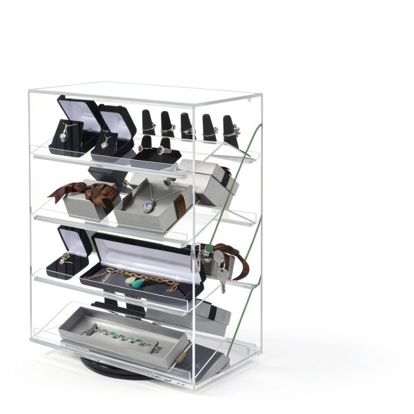 Acrylic Eyewear Display Case MOOCA 4‑Tier Tabletop with 360° Rotation-2