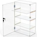 Acrylic Display Case Choowin Lockable Countertop 4 Shelf 12x6x19-0