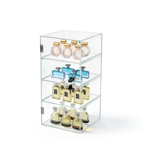 Acrylic Display Case Choowin Lockable Clear Countertop 9x9x19 inch-4
