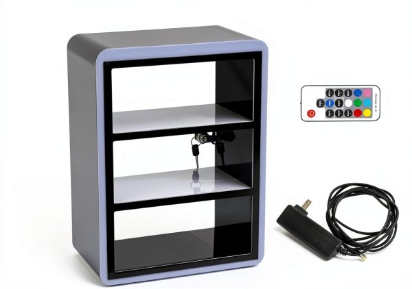 11.8" W x 6.2" D x 15.7" H - Retail Illuminated Acrylic Countertop Showcase with Lock，Adjustable Color & Brightness-5