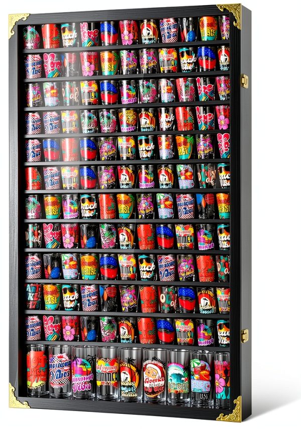 Shot Glass Display Case GYaozii Wall Mounted Acrylic Cabinet-0