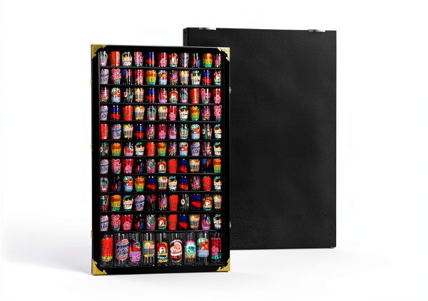 Shot Glass Display Case GYaozii Wall Mounted Acrylic Cabinet-4