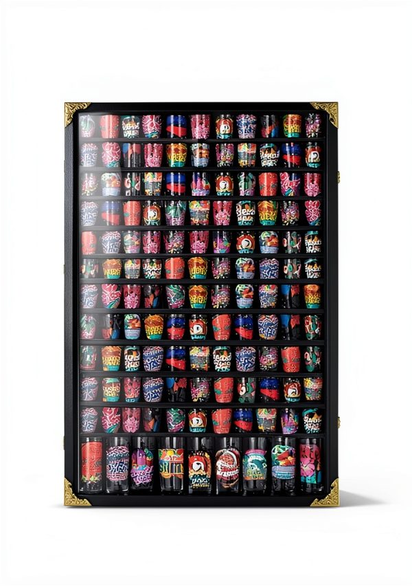 Shot Glass Display Case GYaozii Wall Mounted Acrylic Cabinet-3