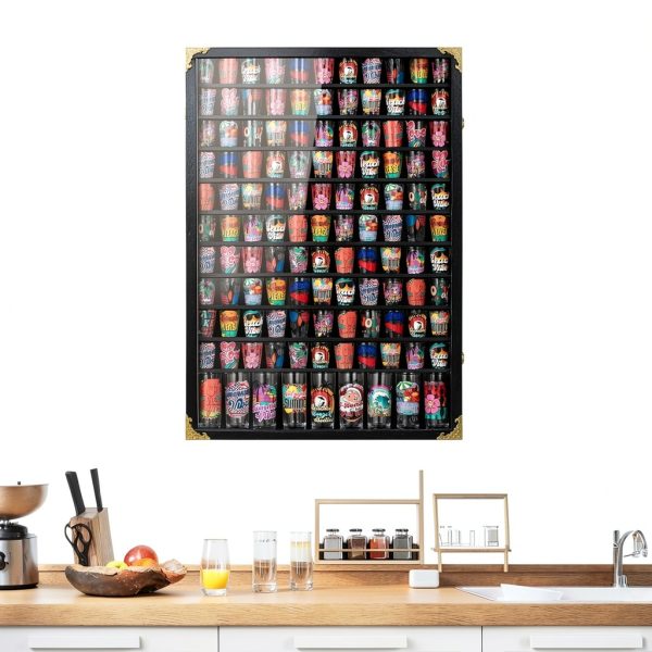 Shot Glass Display Case GYaozii Wall Mounted Acrylic Cabinet-6