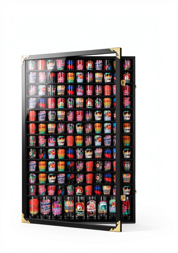 Shot Glass Display Case GYaozii Wall Mounted Acrylic Cabinet-1