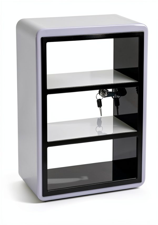 11.8" W x 6.2" D x 15.7" H - Retail Illuminated Acrylic Countertop Showcase with Lock，Adjustable Color & Brightness-1