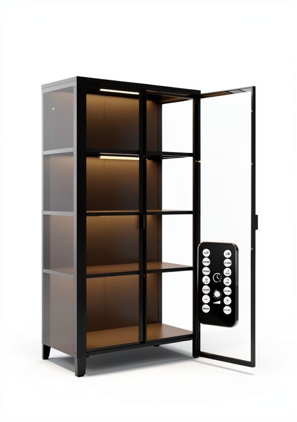 71 H Display Cabinet Eltean Glass Case 5 Tiers Sensor Light-4
