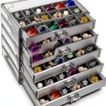 Rock Display Case, 5 Layer 90 Grid Rock Collection Display Case Velvet Acrylic Clear Displays Cases Organizer for Collectibles Crystal Gemstone Fossil Stone-0