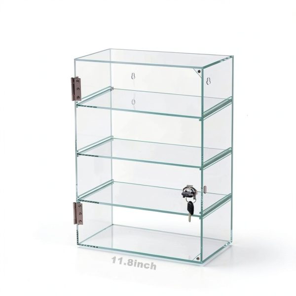 Acrylic Display Case Acfunique 4-Tier Locking Cabinet 11.8x5.9x15.7in-1