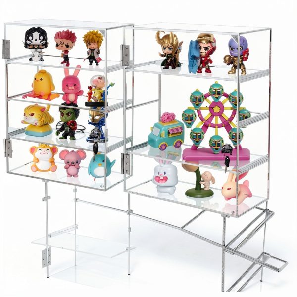 Acrylic Display Case Acfunique 4-Tier Locking Cabinet 11.8x5.9x15.7in-4