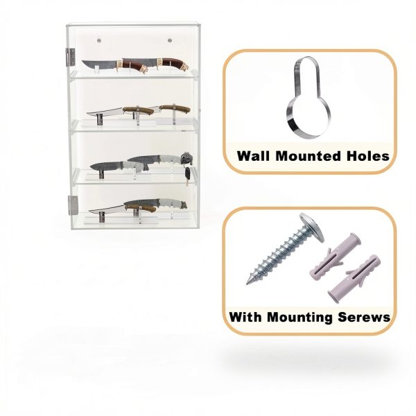 Acrylic Display Case Acfunique 4-Tier Locking Cabinet 11.8x5.9x15.7in-3