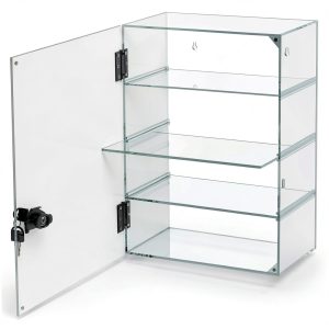 Acrylic Display Case Acfunique 4-Tier Locking Cabinet 11.8x5.9x15.7in-0