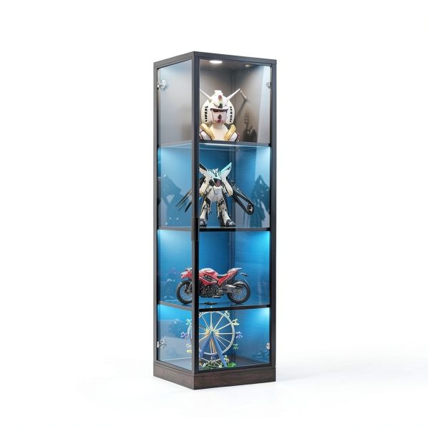 Corner Display Cabinet BROTTAR 4‑Tier Curio LED Light Black 15.7"-2