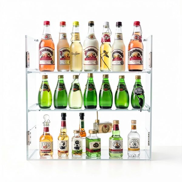 Acrylic Display Case Acfunique 4-Tier Locking Cabinet 11.8x5.9x15.7in-6