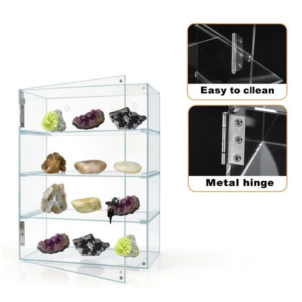 Acrylic Display Case Acfunique 4-Tier Locking Cabinet 11.8x5.9x15.7in-5